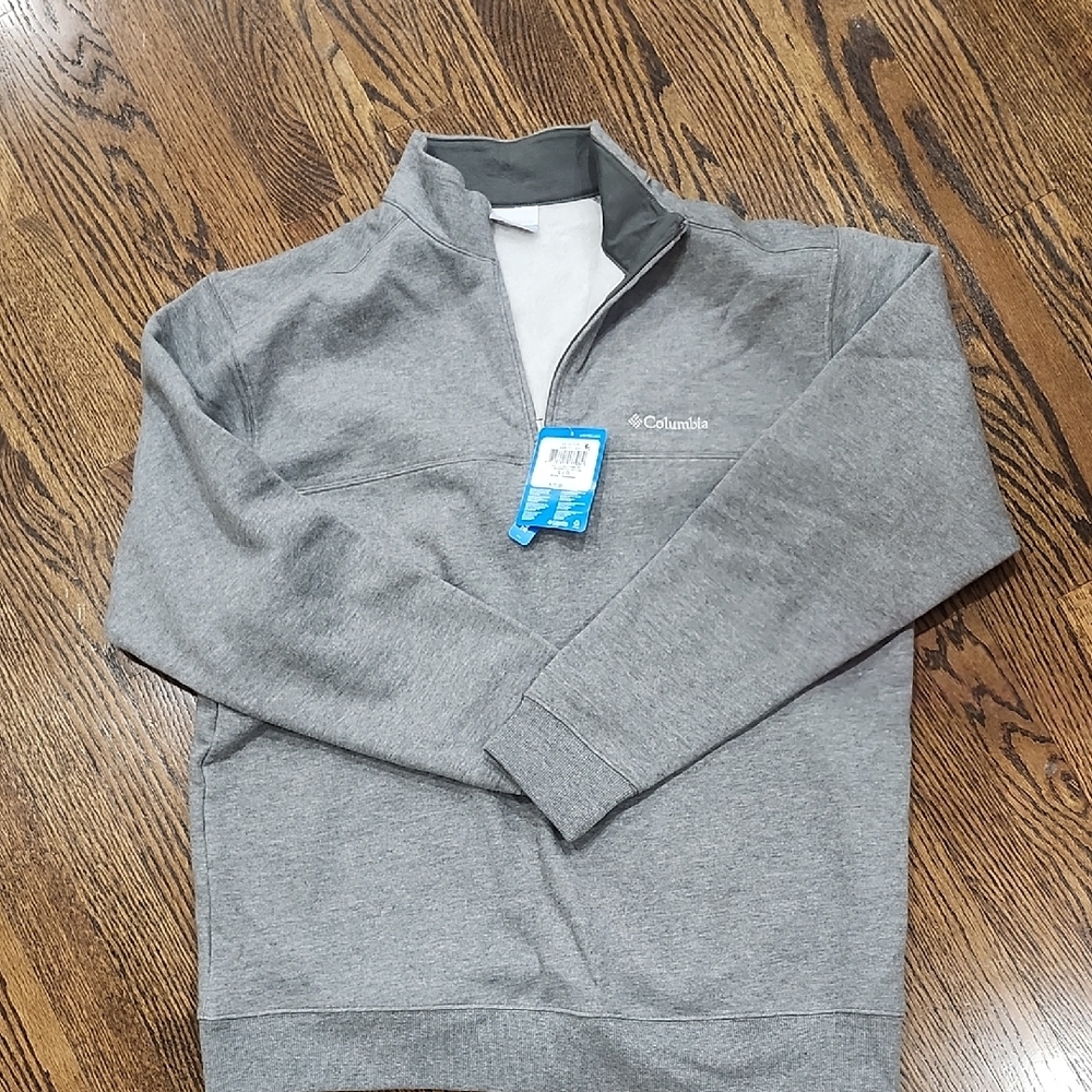 Columbia Men's Gray Sweater Size Large 1/4 Zip NWT